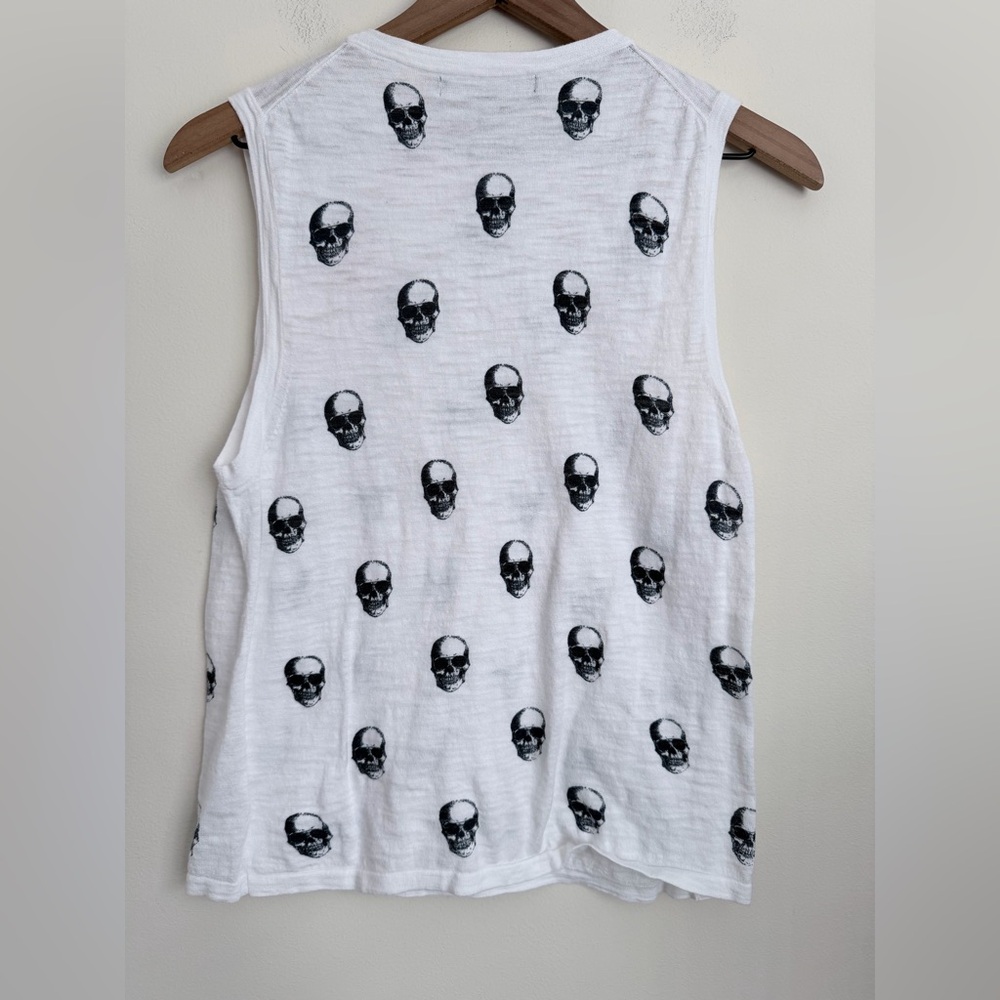 Skull Cashmere Sleeveless Top L - Picture 2 of 6